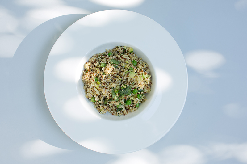 Lemon Herb Quinoa with Spring Peas, Avocado and Basil