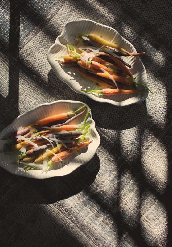 Baby carrots with truffle vinaigrette