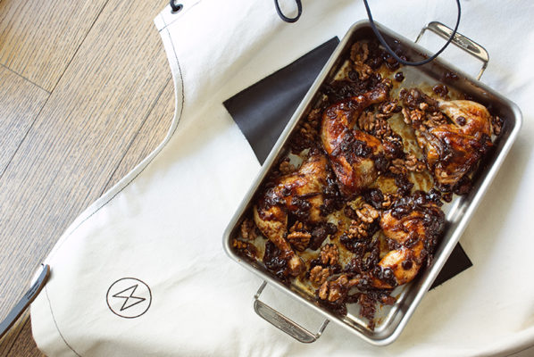 Fig-Braised Chicken & Spiced Walnuts and Figs