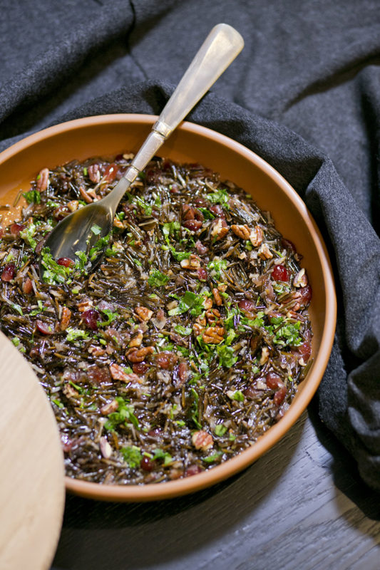 Warm & Festive Wild Rice with Dried Fruit & Nuts