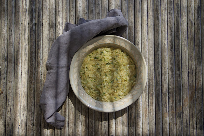 Orzo Pasta with Courgette, Lemon & Parsley