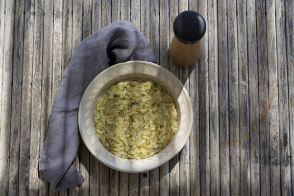 Orzo Pasta with Courgette, Lemon & Parsley