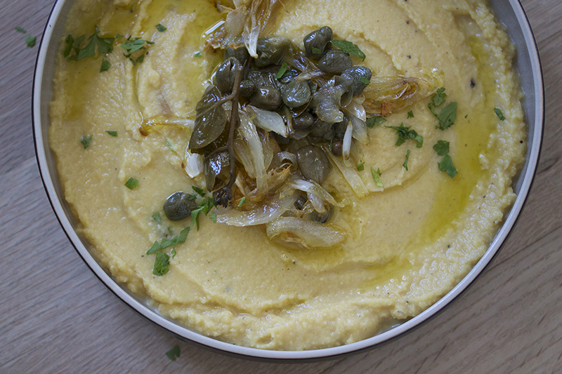 Greek fava -Split Peas with Caramelised Onions