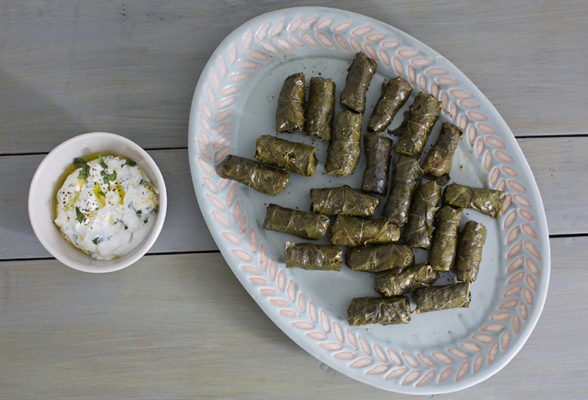 Dolmadakia - Vine Leaves Stuffed with Rice